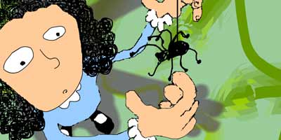 Image from Kristina Krumb and the Scary Hair Monster (spider catch)